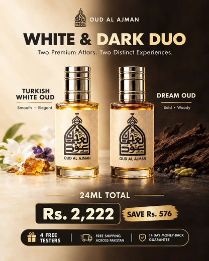 White & Dark Duo (24ml) • White Oud + Dream Oud | + 4 FREE Testers